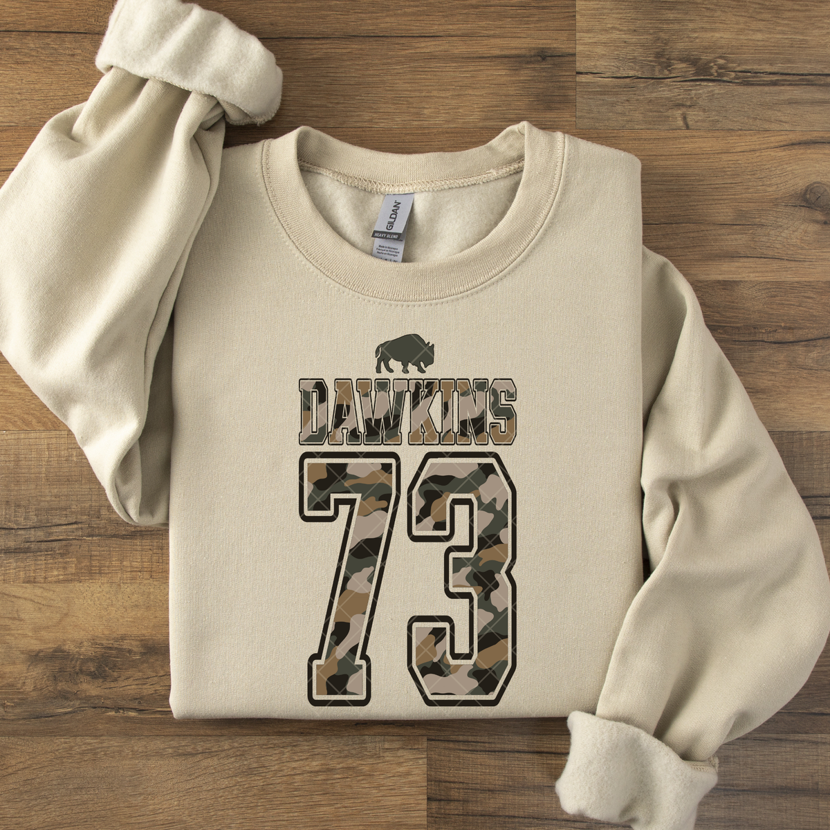 Camo Player Jersey Numbers DTF Transfer