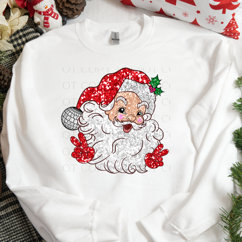 Santa Sparkle Christmas DTF Transfer