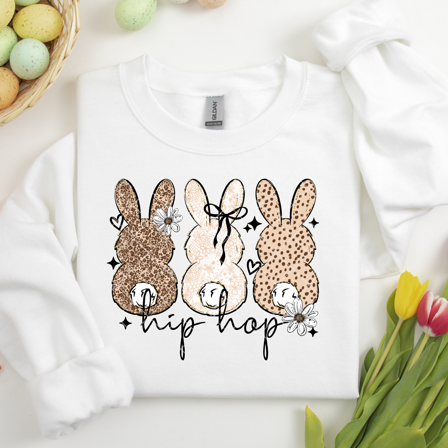 Hip Hop Bunny Trio DTF Transfer