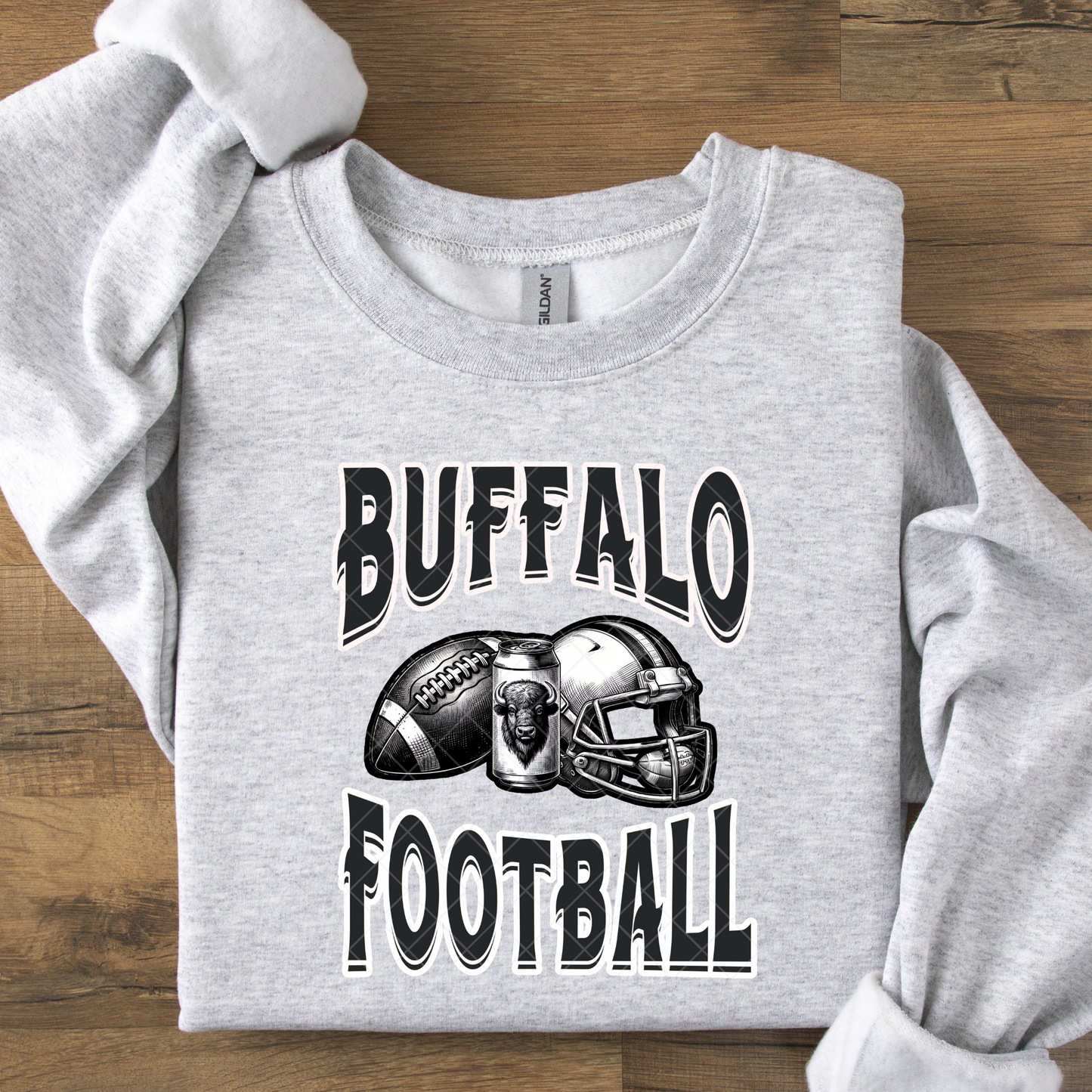 Buffalo Football Black and White DTF Transfer