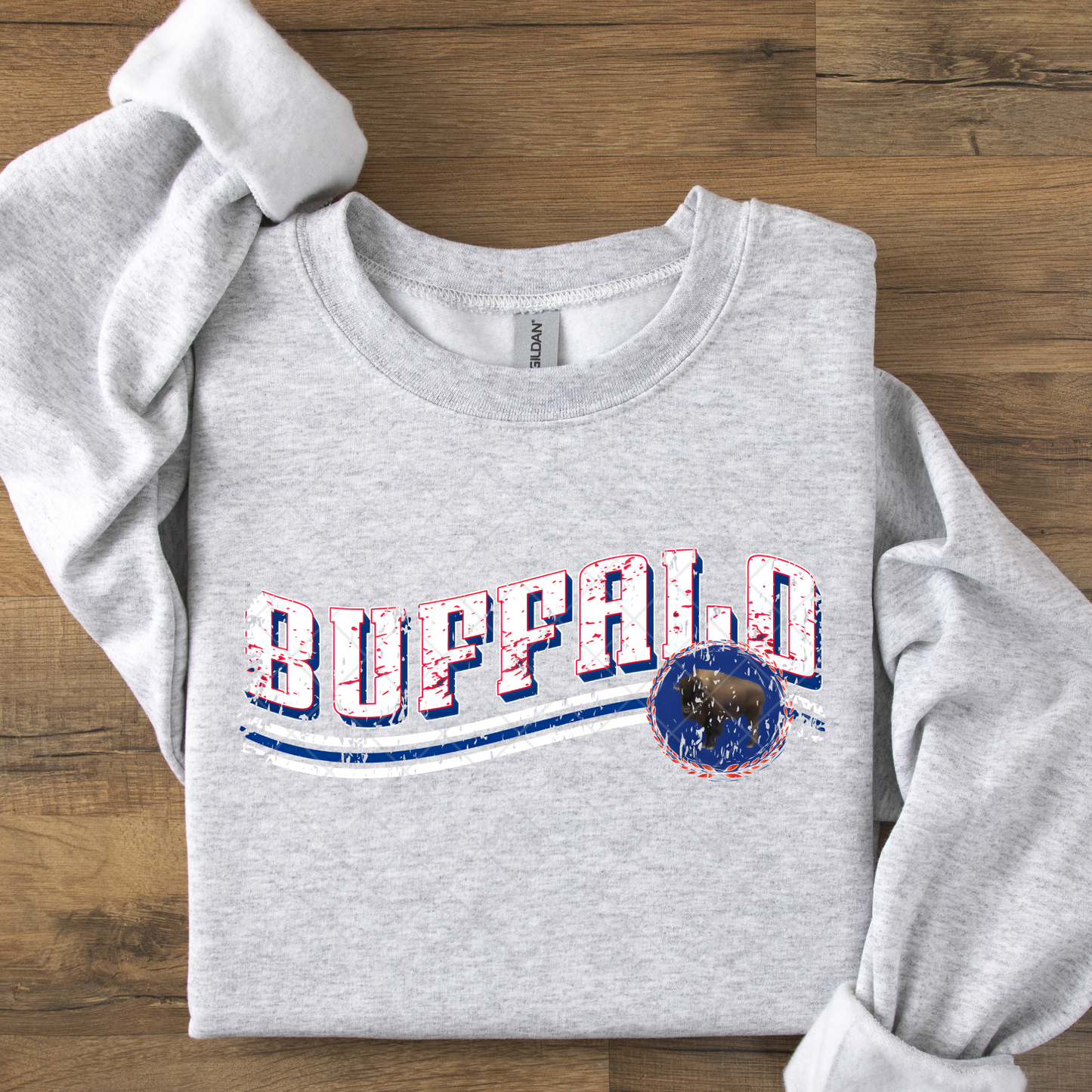Distressed Buffalo Wave DTF Transfer