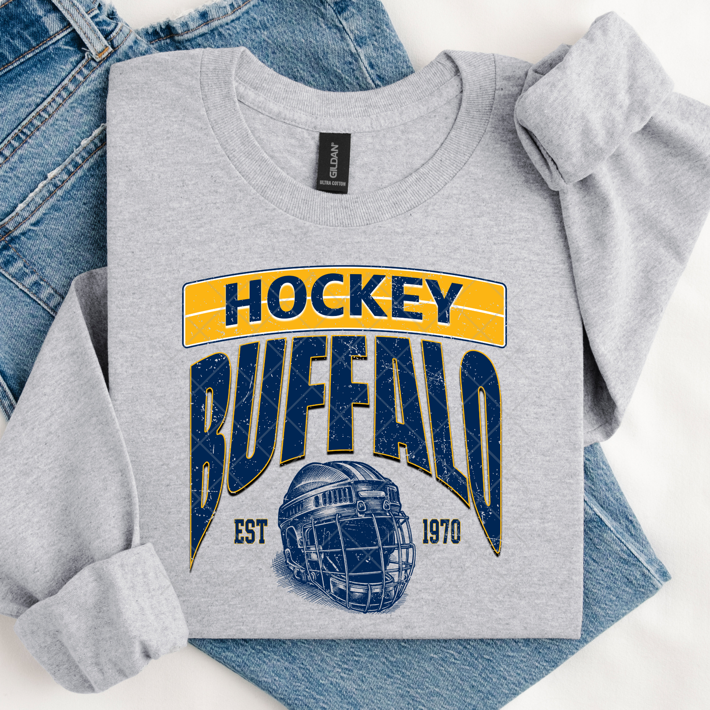 Buffalo Hockey Distressed DTF Transfer