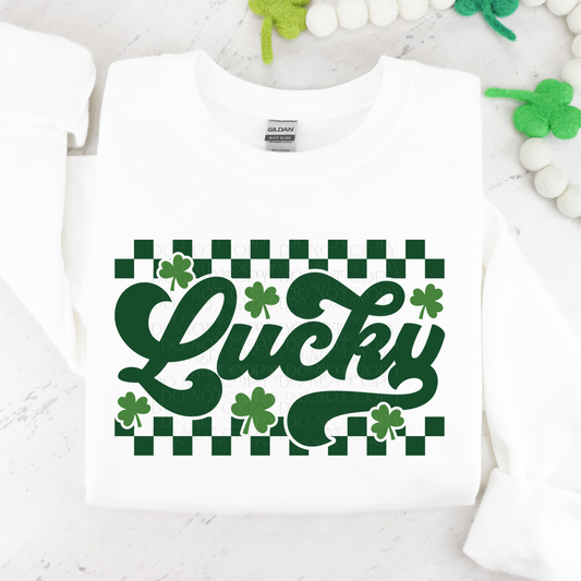 Lucky Retro Checkered DTF Transfer