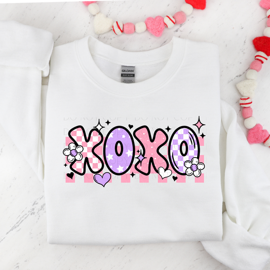 Pastel Purple Pink XOXO Valentine DTF Transfer