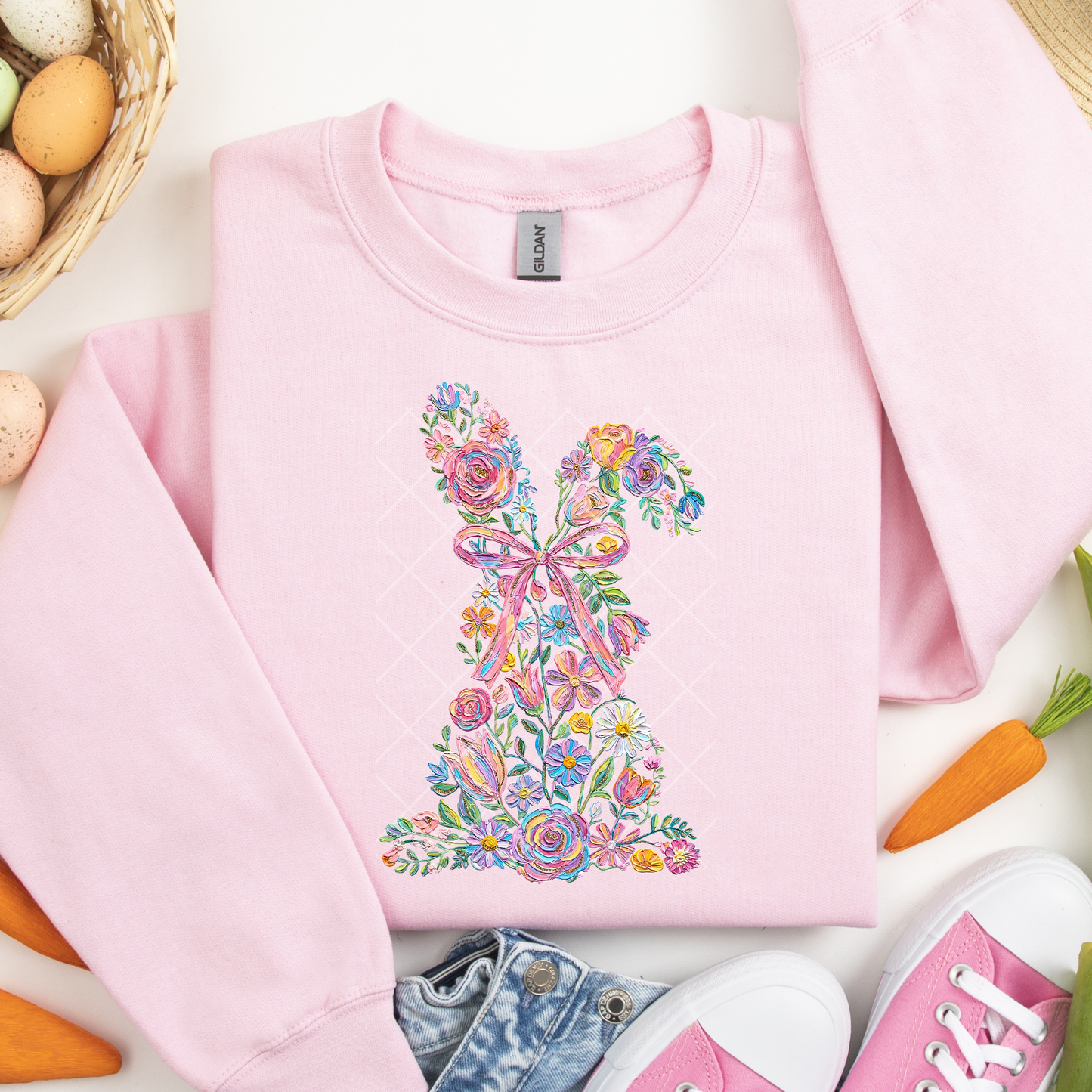 Floral Bunny DTF Transfer