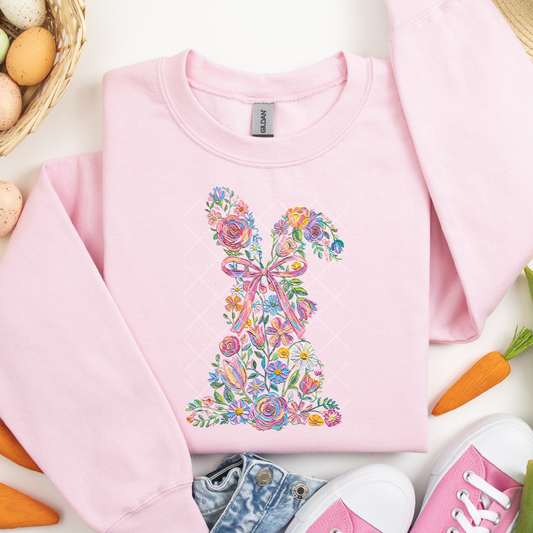Floral Bunny DTF Transfer