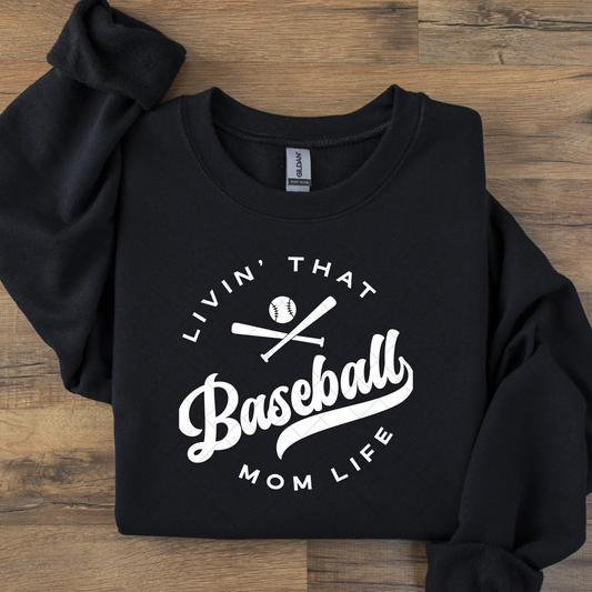 Baseball Mom Life Black or White DTF Transfer