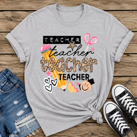 Teacher Pencil Scissors DTF Transfer