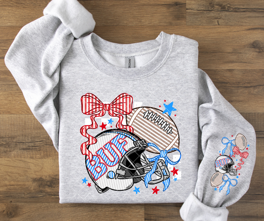 Seersucker Buf Football DTF Transfer Set with Sleeve