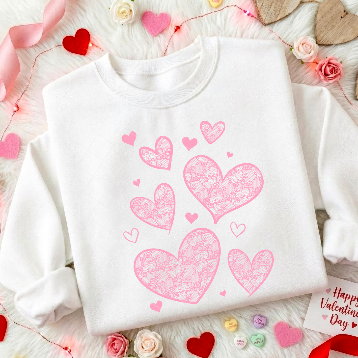 Lace Hearts DTF Transfer