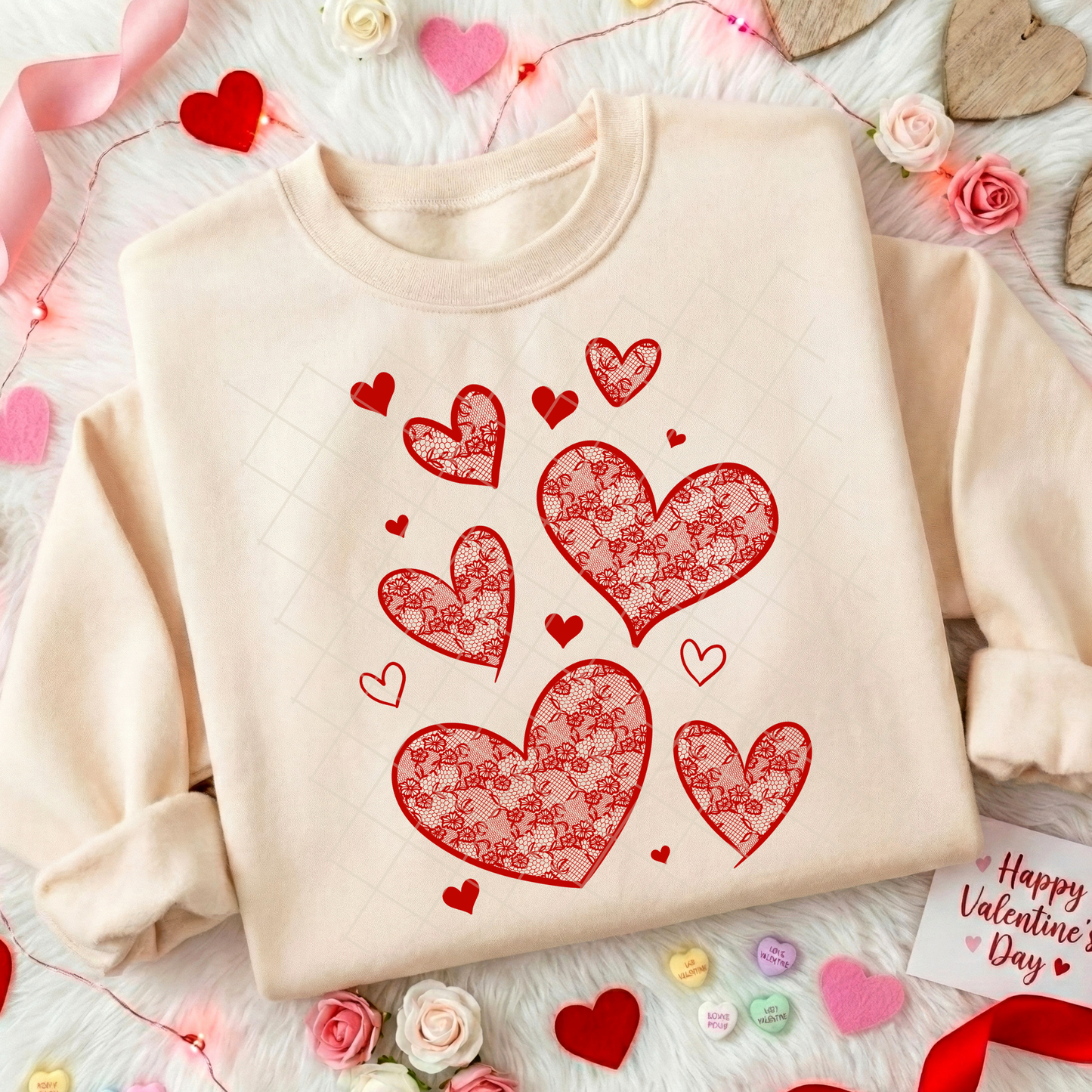 Lace Hearts DTF Transfer