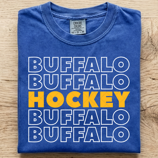 Buffalo Hockey Stacked DTF Transfer