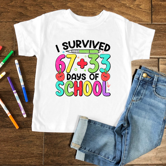 I Survived 67+33 Days of School DTF Transfer
