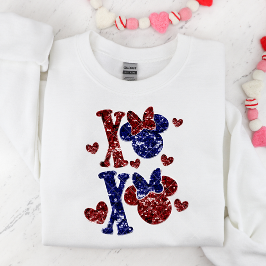Buffalo XOXO Faux Sequins Mouse DTF Transfer