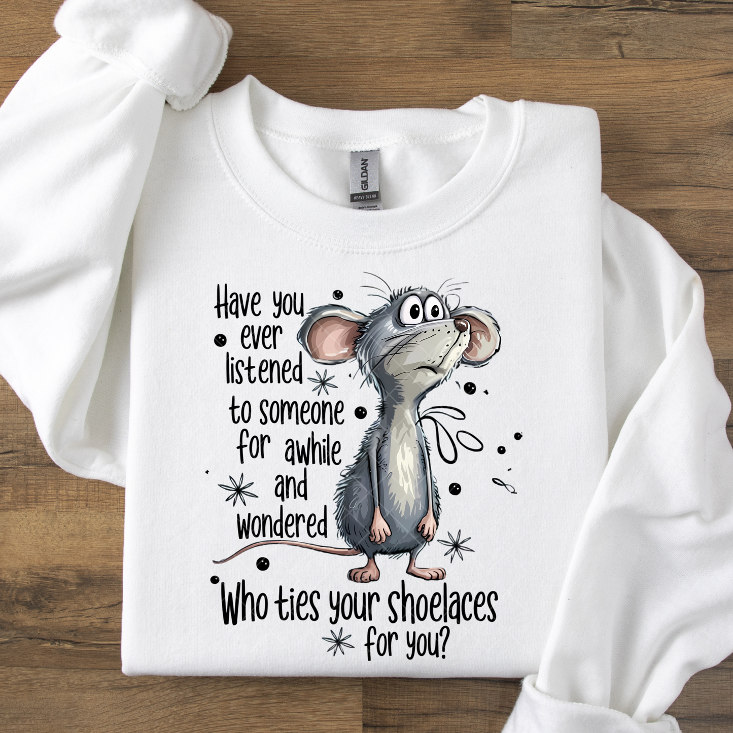 Who Ties Your Shoelaces For You? Talking Rat DTF Transfer
