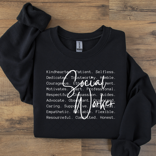Social Worker Black or White Design DTF Transfer
