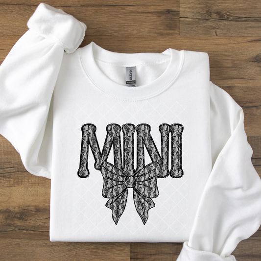 Mini Black Lace Letters Black Bow DTF Transfer