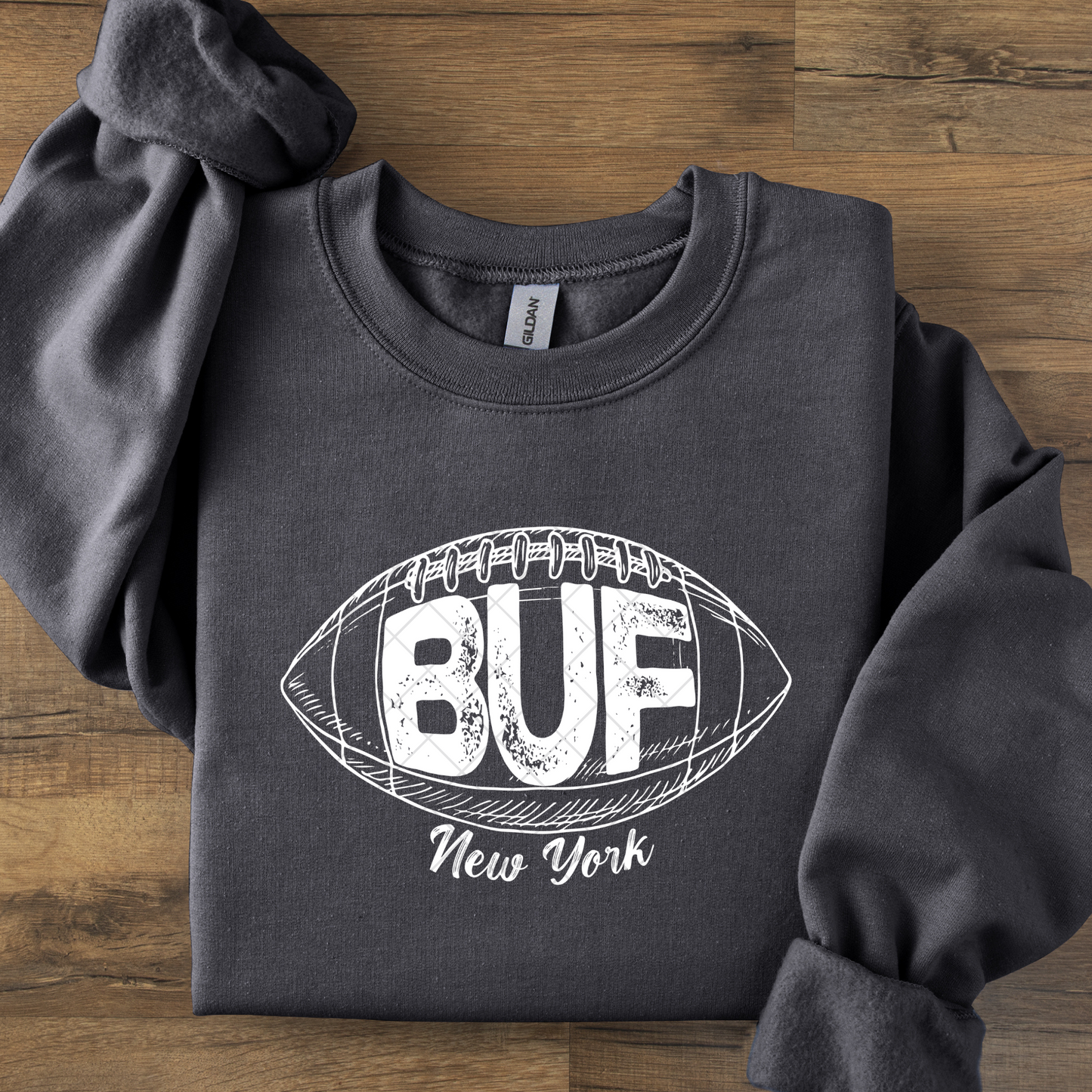 Buffalo Football Distressed White or Black DTF Transfer