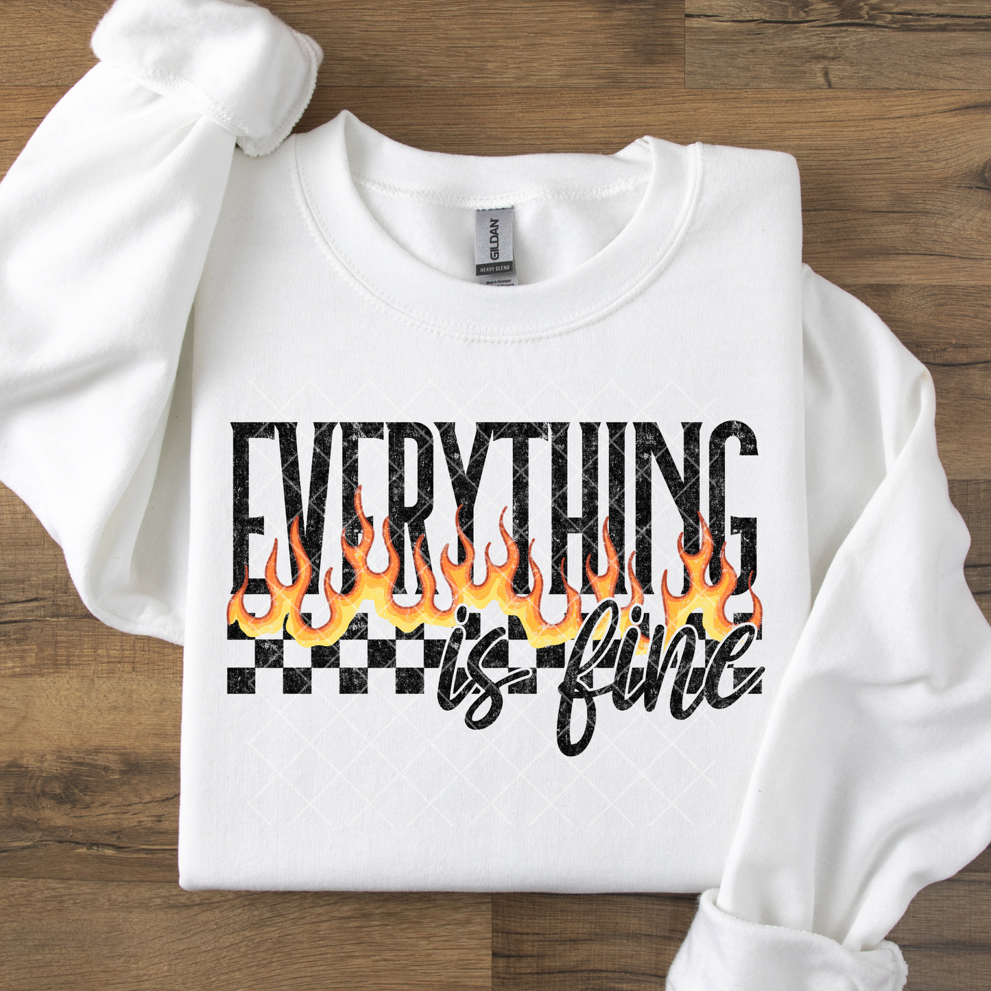 Everything Is Fine Fire DTF Transfer