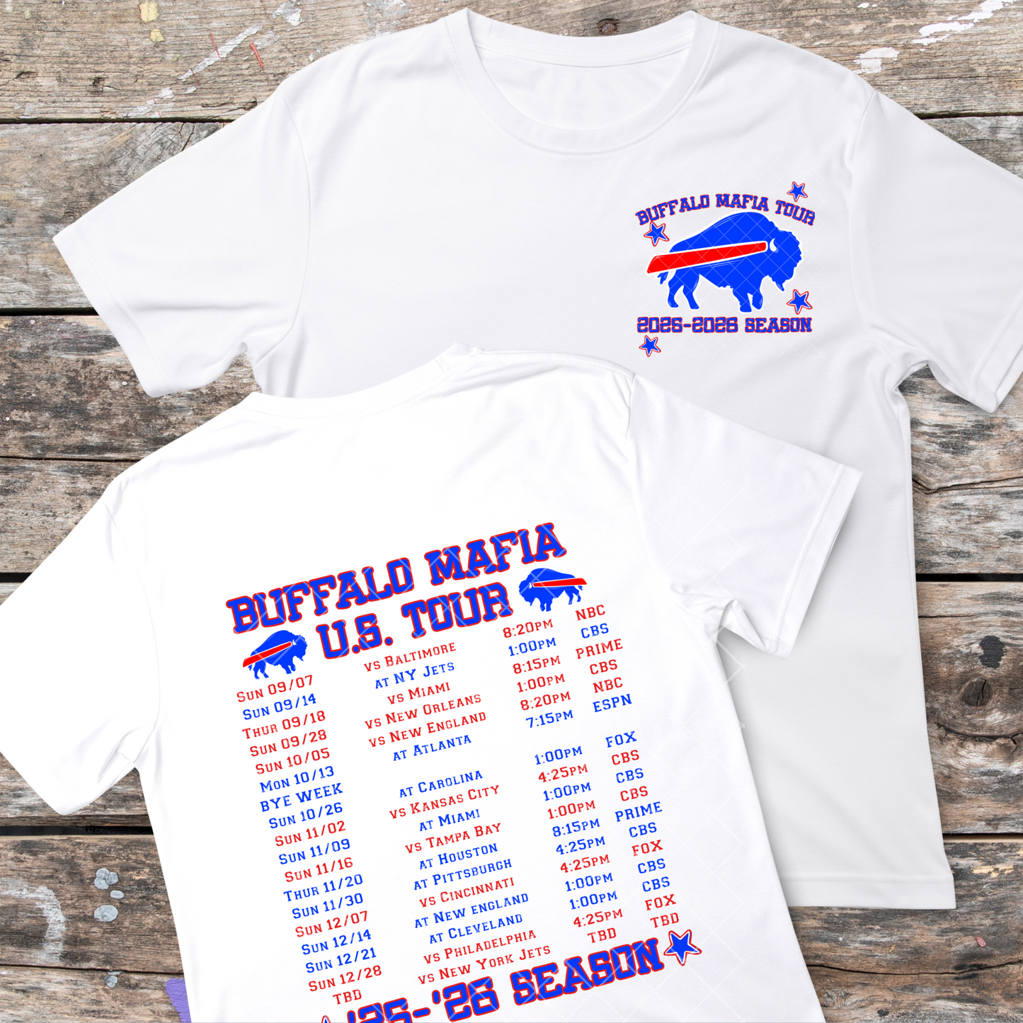 Buffalo Mafia Tour Schedule Set with Pocket DTF Transfer