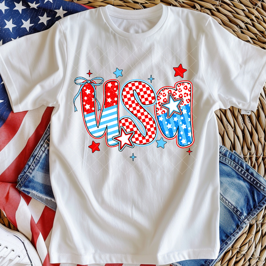 USA Patterned Cute DTF Transfer