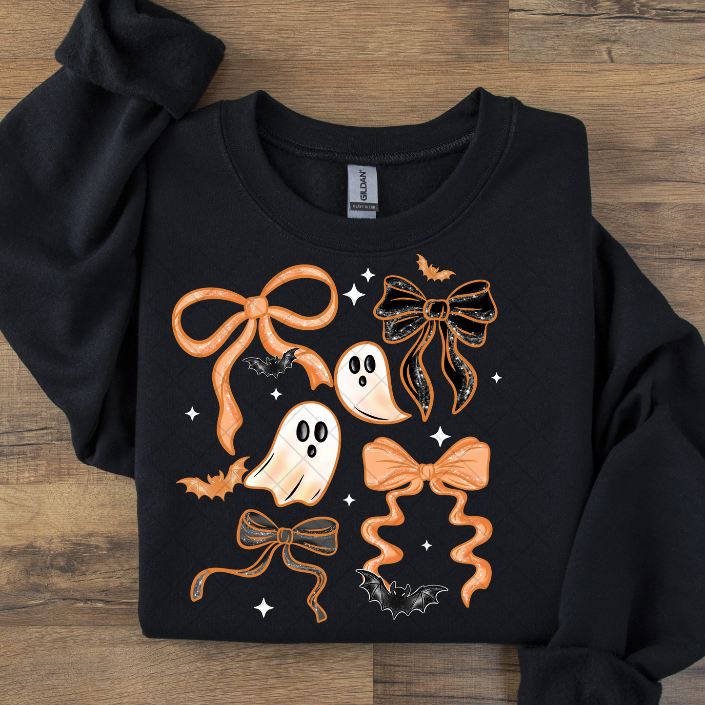 Cute Bow Halloween Design Pink or Orange DTF Transfer