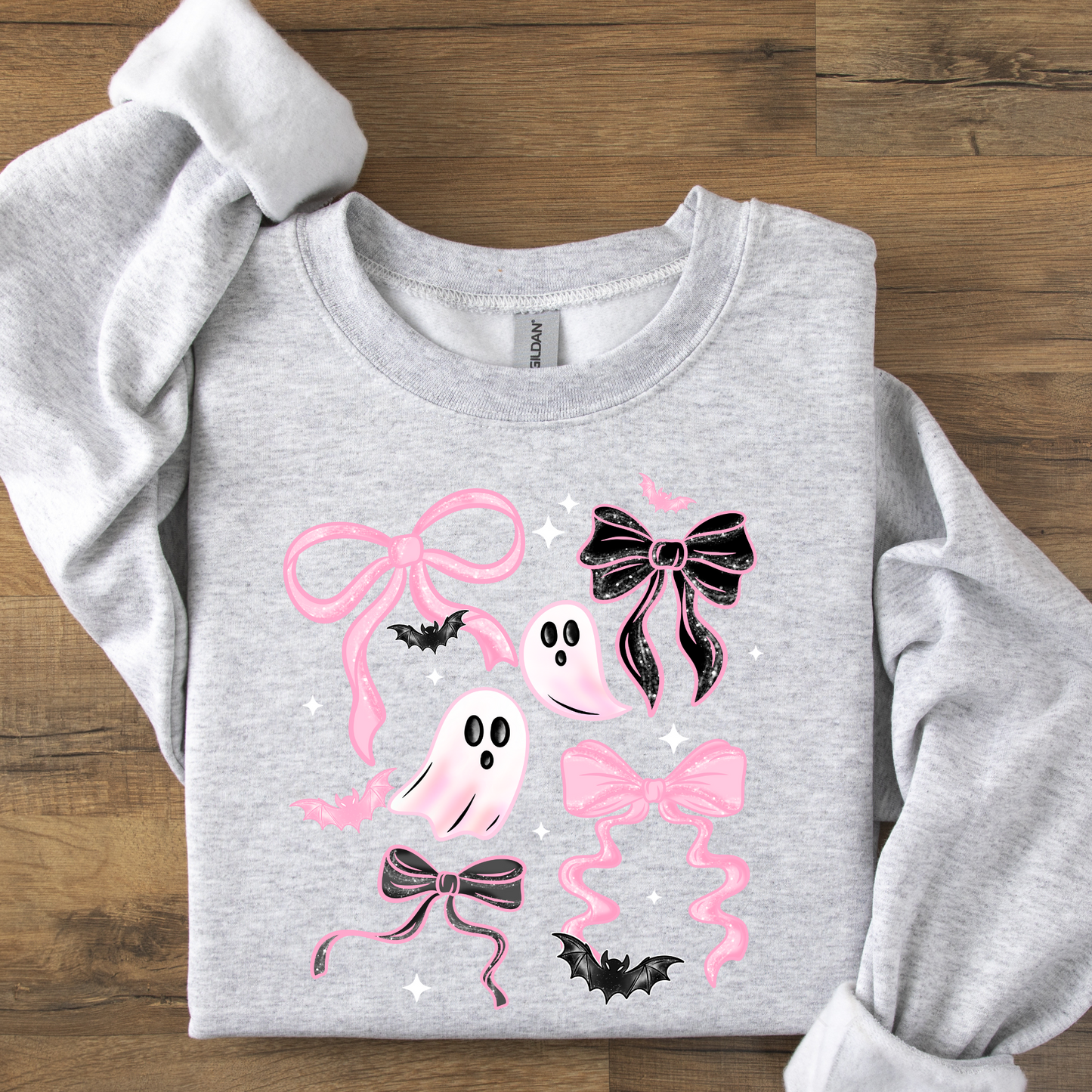 Cute Bow Halloween Design Pink or Orange DTF Transfer