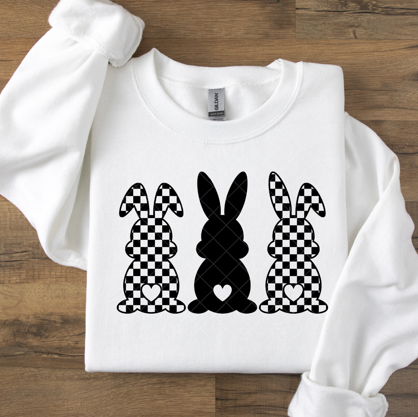 Triple Checkered Bunnies DTF Transfer