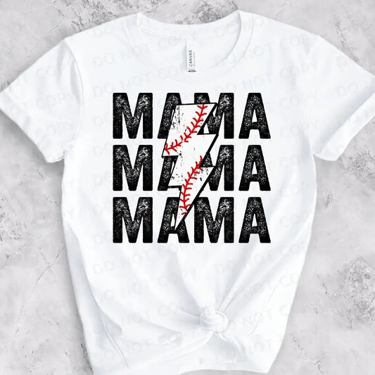 Baseball Mama Lightening Bolt Dtf Transfers Clear Film Prints Ready To Press Heat Transfer Direct
