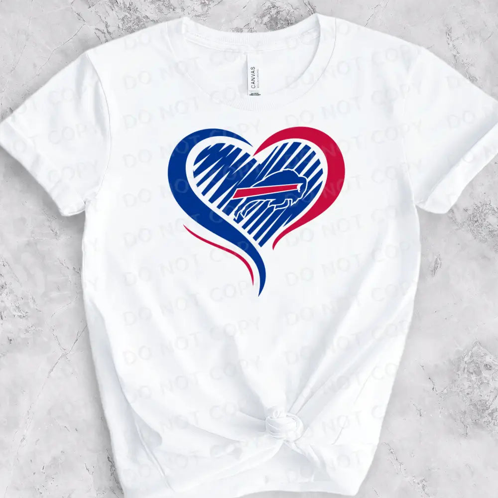 Bills Heart Love Buffalo Dtf Transfers Ready To Press Heat Transfer Direct Film Print Let’s Go