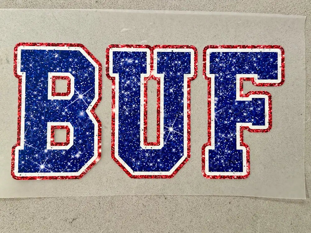 Buf Glitter Sequins Blue Dtf Transfers Ready To Press Heat Transfer Direct Film Print Buffalo