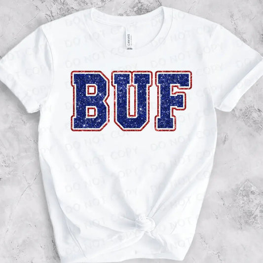 Buf Glitter Sequins Blue Dtf Transfers Ready To Press Heat Transfer Direct Film Print Buffalo