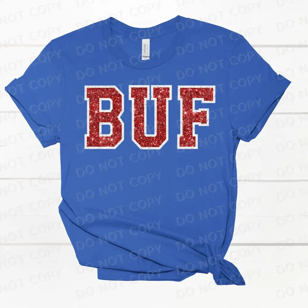 Buf Glitter Sequins Red Dtf Transfers Ready To Press Heat Transfer Direct Film Print Buffalo