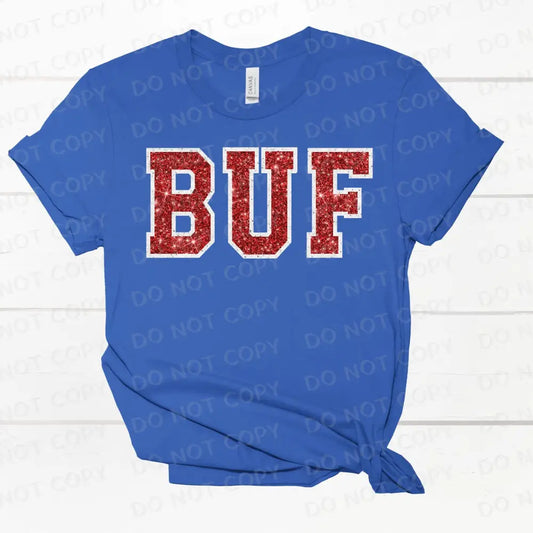 Buf Glitter Sequins Red Dtf Transfers Ready To Press Heat Transfer Direct Film Print Buffalo
