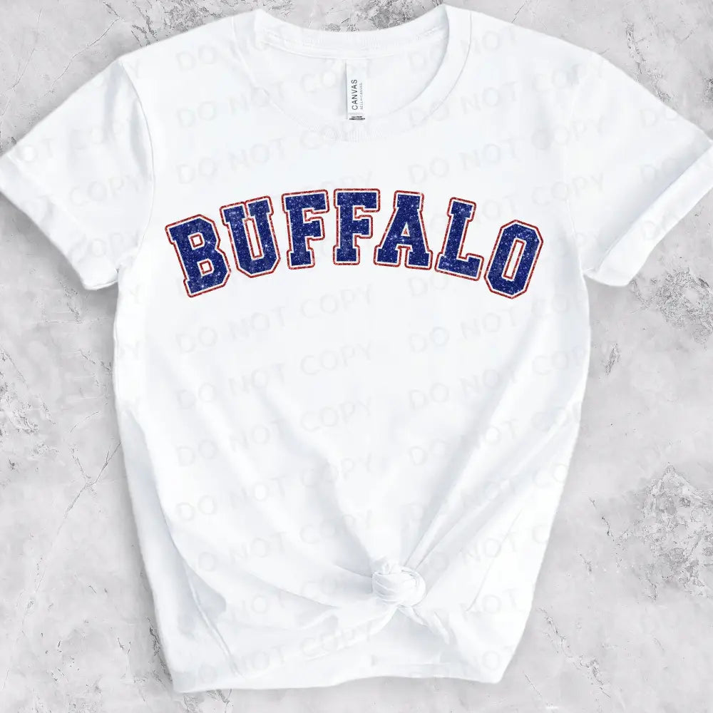 Buffalo Glitter Sequins Red Blue Dtf Transfers Ready To Press Heat Transfer Direct Film Print