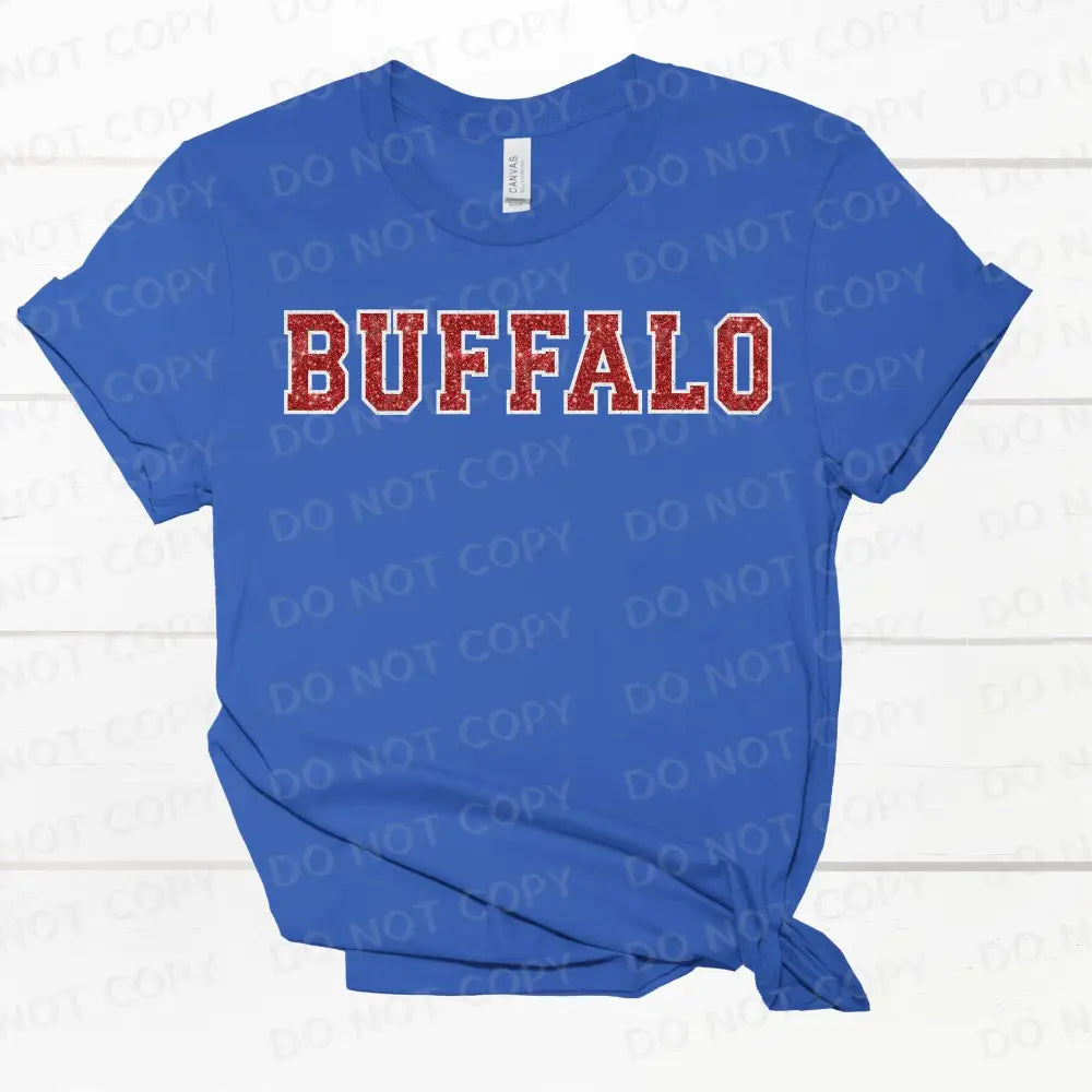 Buffalo Glitter Sequins Red Dtf Transfers Ready To Press Heat Transfer Direct Film Print Football