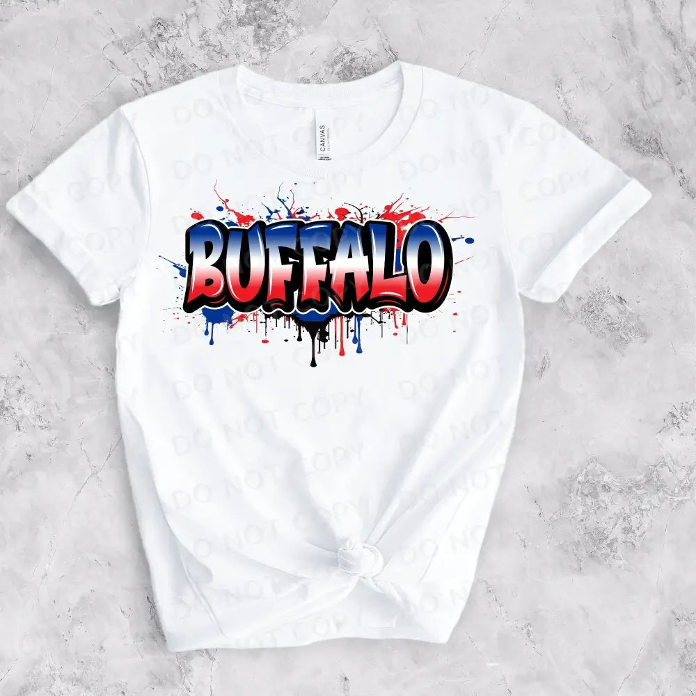 Buffalo Graffiti Paint Drip Dtf Transfers Ready To Press Heat Transfer Direct Film Print Football