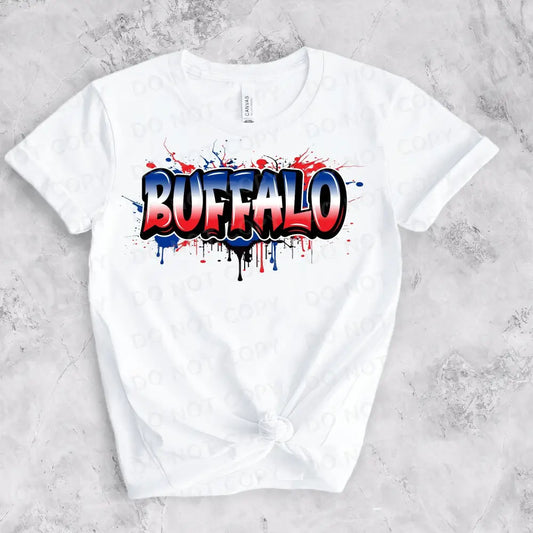 Buffalo Graffiti Paint Drip Dtf Transfers Ready To Press Heat Transfer Direct Film Print Football
