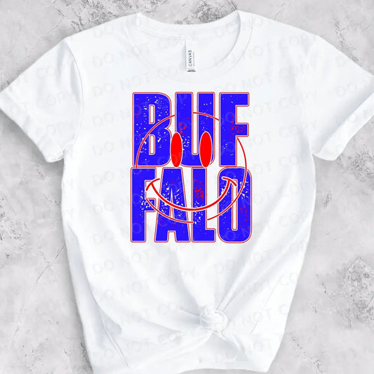Buffalo Red And Blue Happy Dtf Transfers Ready To Press Heat Transfer Direct Film
