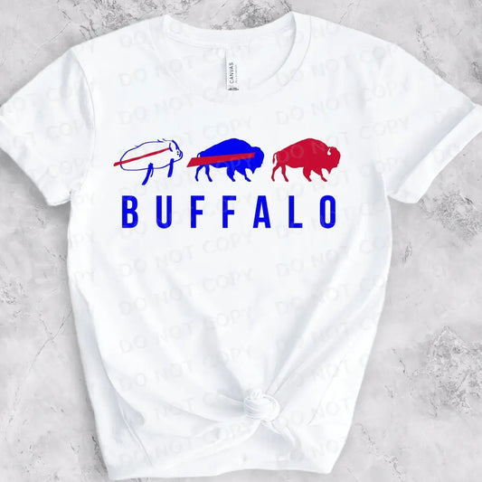Buffalo Trio Herd Dtf Transfers Ready To Press Heat Transfer Direct Film Print Football