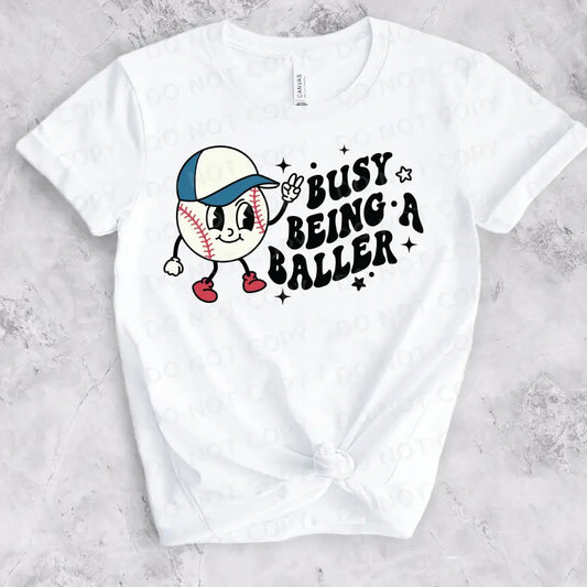 Busy Being A Baller Retro Design Dtf Transfers Clear Film Prints Ready To Press Heat Transfer