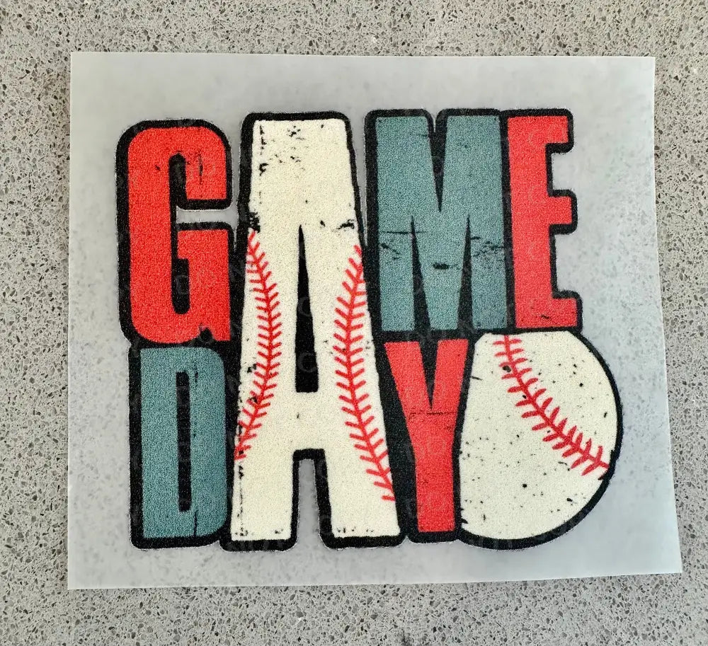 Game Day Baseball Retro Ball Dtf Transfers Clear Film Prints Ready To Press Heat Transfer Direct