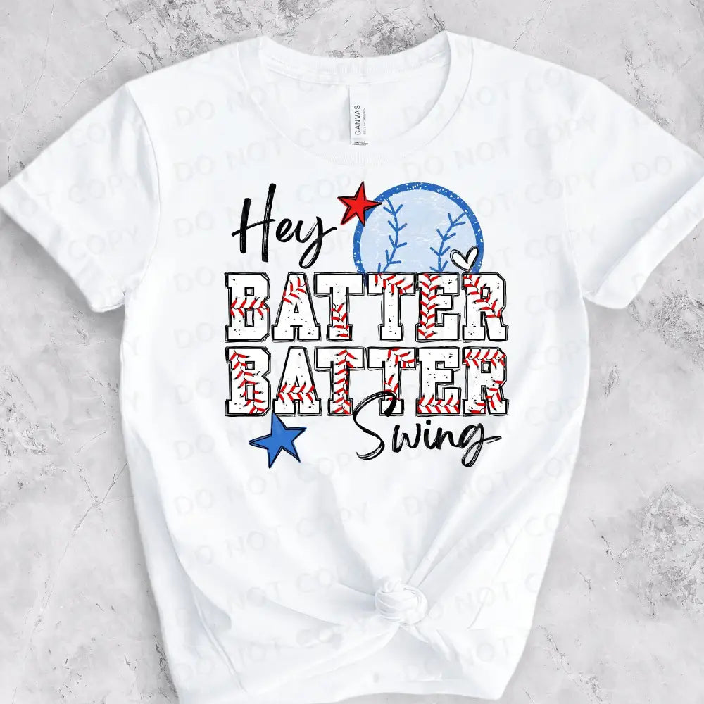 Hey Batter Swing Baseball Dtf Transfers Clear Film Prints Ready To Press Heat Transfer Direct Hot