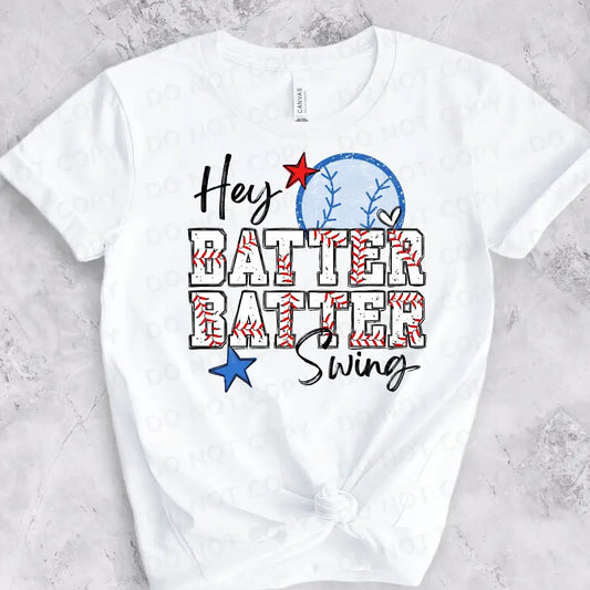 Hey Batter Swing Baseball Dtf Transfers Clear Film Prints Ready To Press Heat Transfer Direct Hot