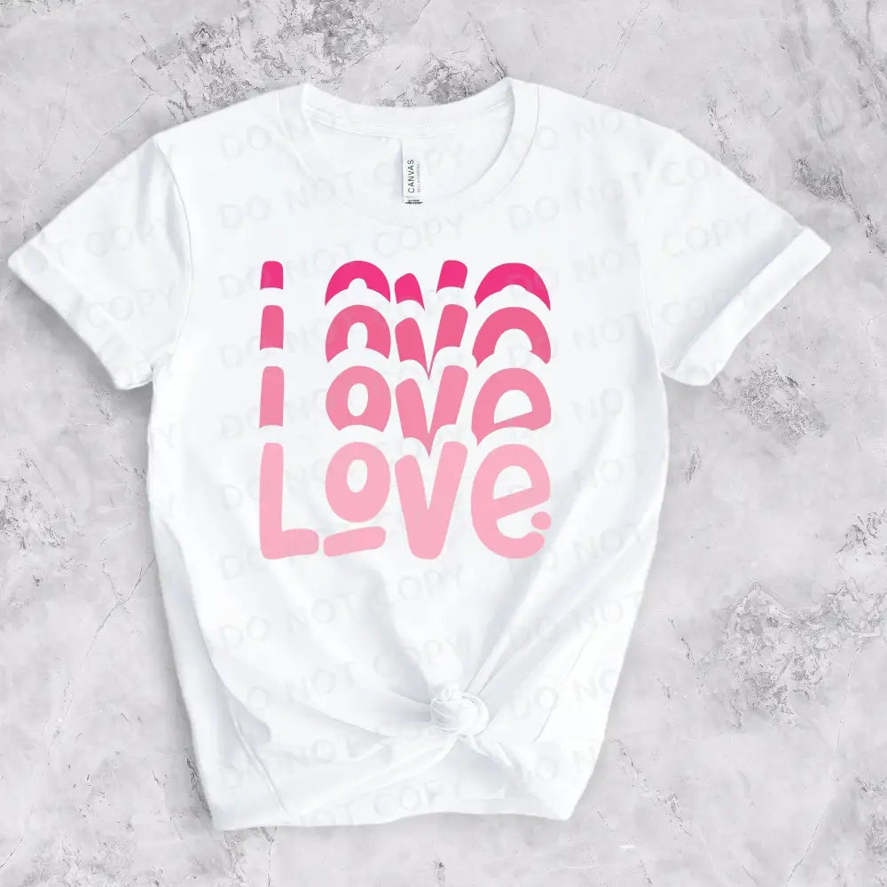 Love Pink Valentine’s Day Dtf Transfers Ready To Press Heat Transfer Direct Film Print