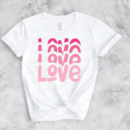 Love Pink Valentine’s Day Dtf Transfers Ready To Press Heat Transfer Direct Film Print