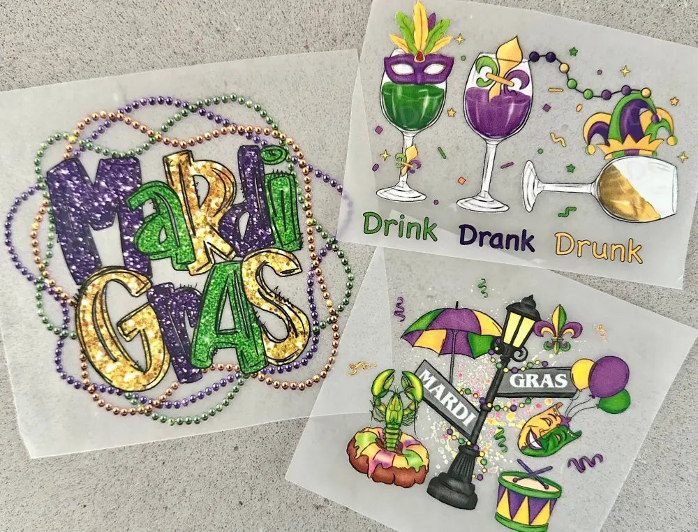 Mardi Gras Light Post Lamp Street Party Dtf Transfers Ready To Press Heat Transfer Direct Film