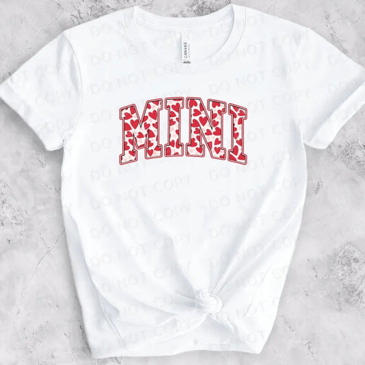 Mini Red Hearts Valentine’s Day Dtf Transfers Clear Film Print Transfer Ready To Press Heat