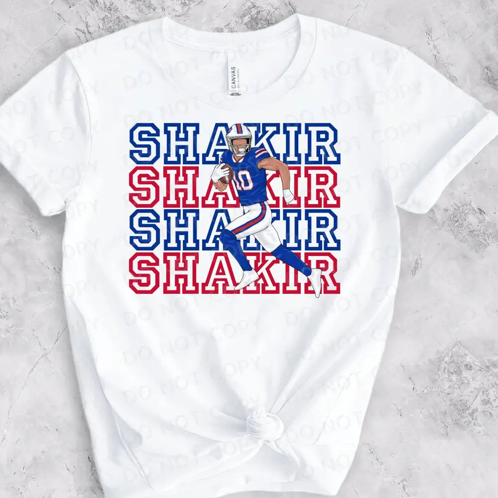 Shakir Dtf Transfers Ready To Press Heat Transfer Direct Film Print Buffalo Football Player 10