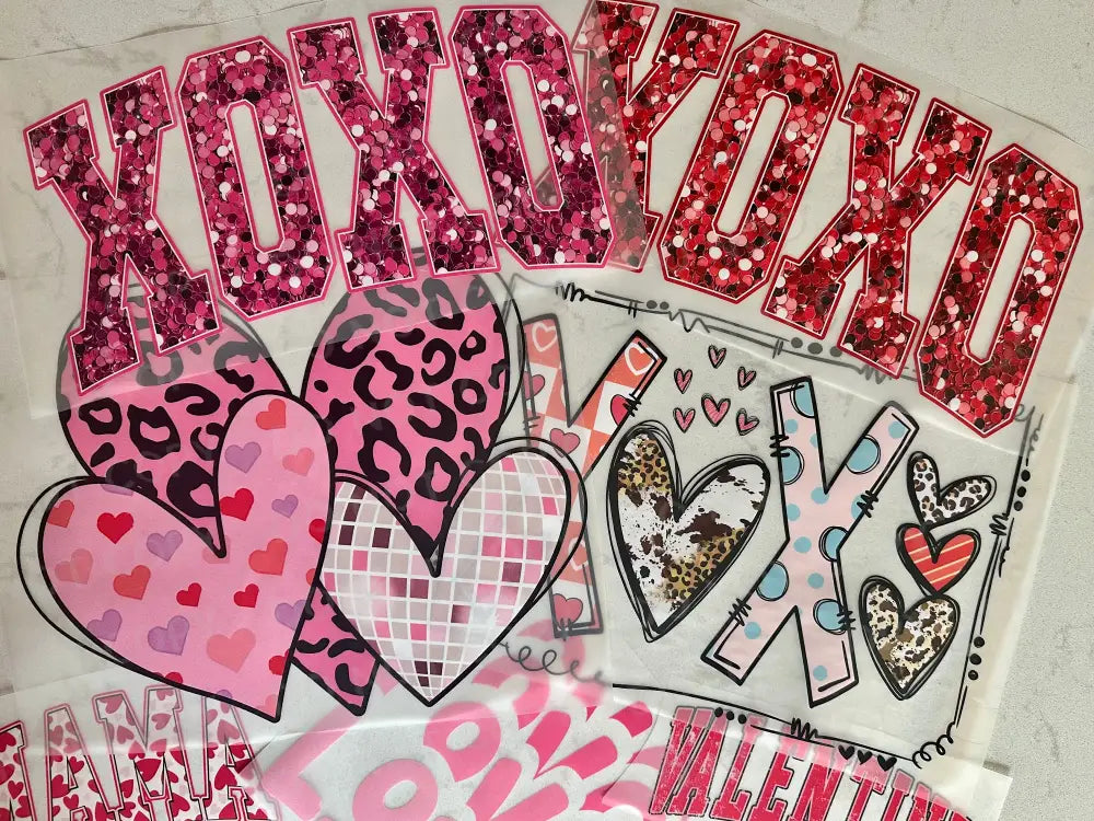 Valentine Vibes Smiley Face Hat Peace Dtf Transfers Clear Film Print Ready To Press Heat Transfer